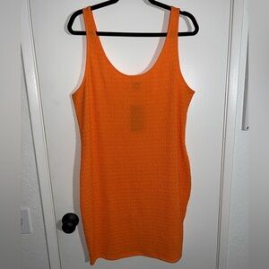 SHEINXSY Orange Textured Mini Dress
